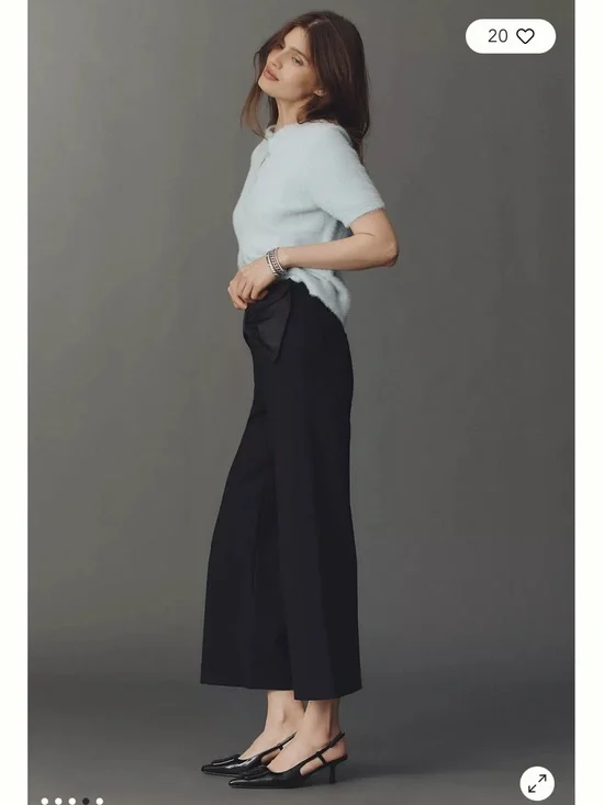 Maeve The Colette Crop Bow-Waist Pants - Picture 3 of 9
